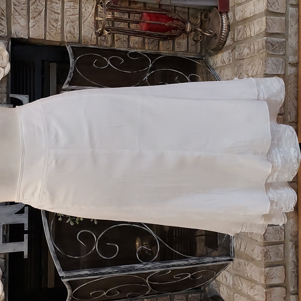 Zoe White Layered Ruffle Skirt, Size 14